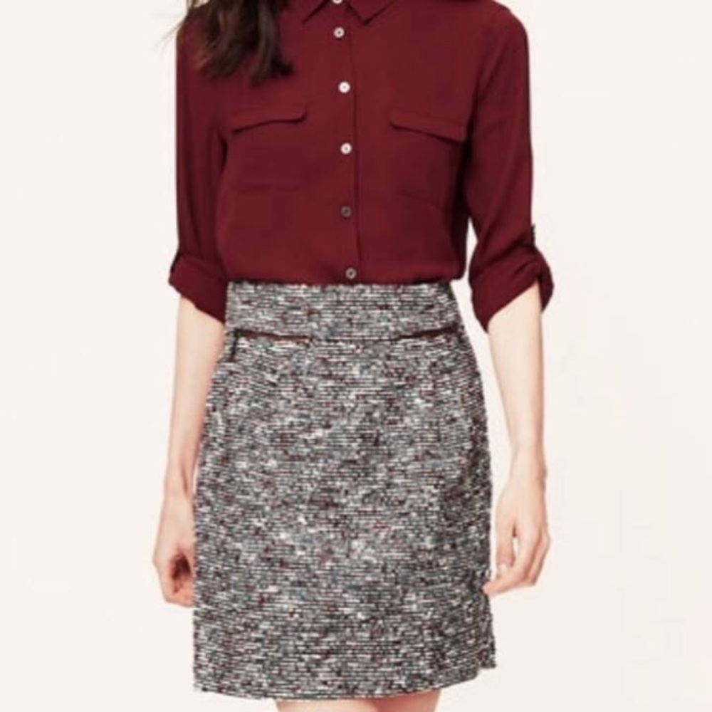 Petite Tweed Mini Skirt by Loft
